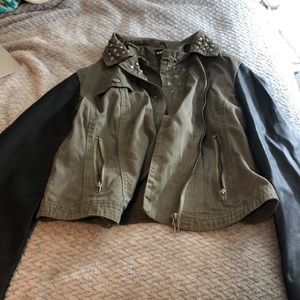Army green studded jacket